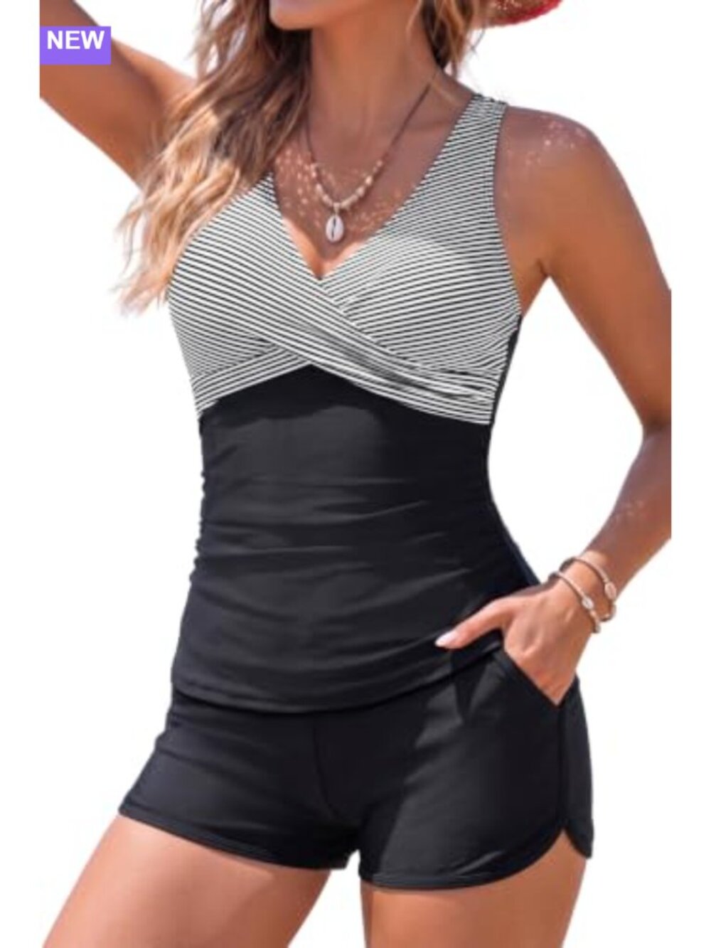 Tankini Swimsuit with Shorts Two Piece Tummy Control Bathing Suit
